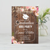 Invitation Mason Jar Graduation BBQ Party (Debout devant)