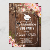 Invitation Mason Jar Graduation BBQ Party (Devant / Derrière)