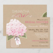Invitation Mason Jar Hydrangea Fête des mariées rustique (Devant / Derrière)