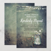 Invitation Mason Jar illumine la Fête des mariées rustique de (Devant / Derrière)