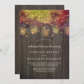 Invitation Mason Jar illumine le dîner de répétition rustique (Devant / Derrière)