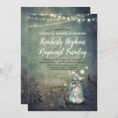 Invitation Mason Jar illumine le dîner de répétition rustique (Devant / Derrière)