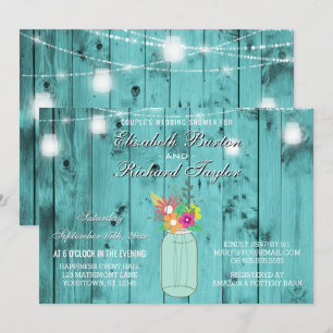 Invitation Mason Jar illumine le Wedding shower Couples en bo