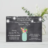 Invitation Mason Jar Lights Chalkboard Couples Wedding shower (Debout devant)