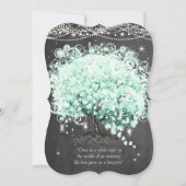 Invitation Mason Jar Mint Chalkboard Coeur Leaf Arbre (Dos)