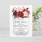 Invitation Mason jar nuptiale douche marsala pays chic (Debout devant)