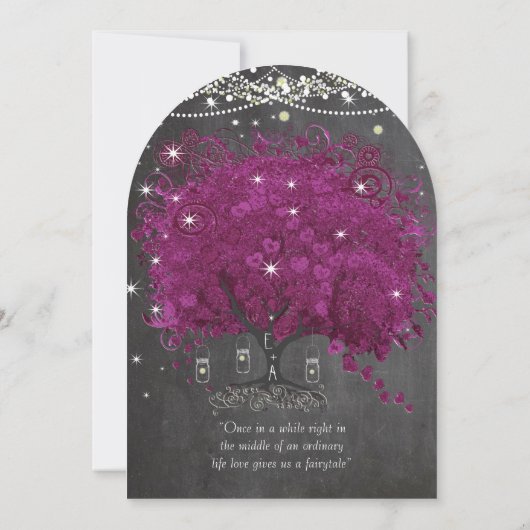 Invitation Mason Jar Orchid Chalkboard Heart Leaf Tree (Dos)