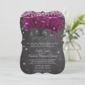 Invitation Mason Jar Orchid Chalkboard Heart Leaf Tree (Debout devant)