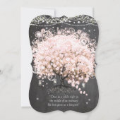 Invitation Mason Jar Pink Chalkboard Arbre de la feuille de c (Dos)