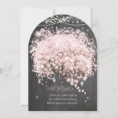 Invitation Mason Jar Pink Chalkboard Arbre de la feuille de c (Dos)