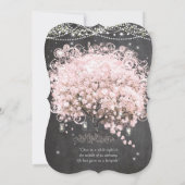 Invitation Mason Jar Pink Chalkboard Arbre de la feuille de c (Dos)