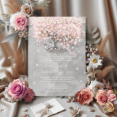 Invitation Mason Jar Pink Heart Leaf Tree sur l'aquarelle gri
