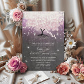 Invitation Mason Jar Pink & Purple Chalkboard Coeur Leaf Arbr