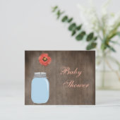 Invitation Mason Jar & Poppy Rustic Baby Girl (Debout devant)