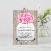 Invitation Mason jar rose hydrangea mariage invite hyd1 (Debout devant)