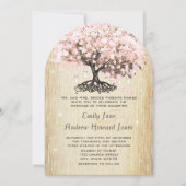Invitation Mason Jar Rose Rose Or Coeur Leaf Arbre (Devant)