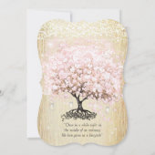 Invitation Mason Jar Rose Rose Or Coeur Leaf Arbre (Dos)