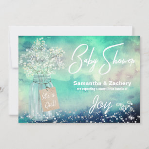 Invitation *~* Mason Jar Rustic Baby Respiration Baby shower