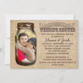 Invitation Mason Jar Rustic Burlap Wedding shower (Devant)