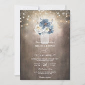 Invitation Mason Jar Rustic Country Budget QR Code Wedding (Devant)