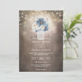 Invitation Mason Jar Rustic Country Budget QR Code Wedding (Debout devant)
