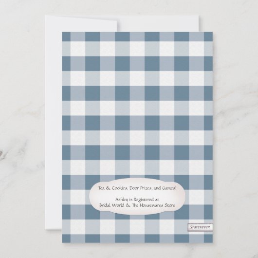 Invitation Mason Jar Rustic Stars Blue En vichy Fête des mari (Dos)