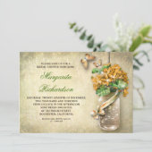 Invitation mason jar rustique vieilles fleurs nuptiale invita (Debout devant)