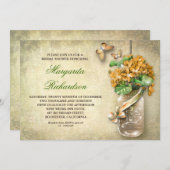 Invitation mason jar rustique vieilles fleurs nuptiale invita (Devant / Derrière)