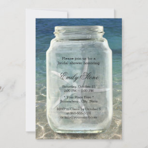 Invitation Mason Jar & Starfish Summer Beach Fête des mariées