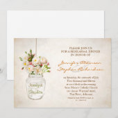 Invitation mason jar victorien fleur répétition dîner invitat (Devant / Derrière)