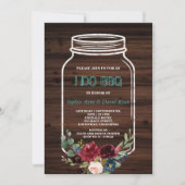 Invitation Mason Jar Vielle grange avant que je fasse BBQ (Devant)