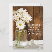 Invitation Mason Jar White Daisies Mariage Enregistrer la dat (Devant)