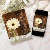 Invitation Mason Jar White Daisy Country Post Mariage Brunch