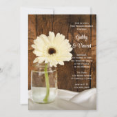Invitation Mason Jar White Daisy Country Post Mariage Brunch (Devant)