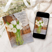 Invitation Mason Jar White Tulips Country Post Mariage Brunch