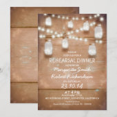 Invitation mason jarres et lumières répétition dîner invitati (Devant / Derrière)