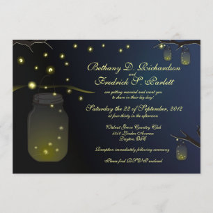 Invitation Mason Jars and Fireflies à Dusk
