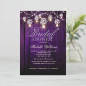 Invitation Mason Jars String Lights Elégante douche nuptiale (Debout devant)