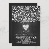 Invitation Mason pot et chalkboard fleurs mariage invite (Devant / Derrière)