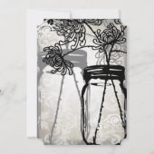 Invitation Mason romantique Jar Shadows Mariage damassé (Dos)