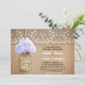 Invitation mason rustique jar bluehydrangea (Debout devant)