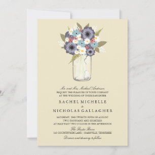 Invitation Mason Vintage Garden  Mariage