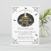 Invitation Masquarade de Citrouille noir et or (Debout devant)