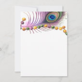 Invitation Masque à plumes de paon Fête de Mardi Gras Mascara (Dos)