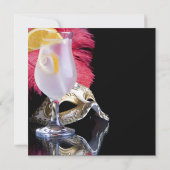 Invitation Masque à plumes Fête de masquerade pour 40e annive (Dos)
