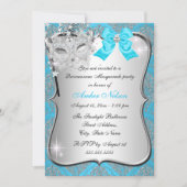 Invitation Masque bleu Damask Masque Quinceanera Masquerade I (Devant)