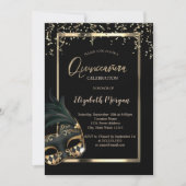Invitation Masque,Cadre,Confettis Mascarade Quinceañera (Devant)