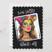 Invitation Masque Carnaval personnalisé 30e anniversaire (Devant)