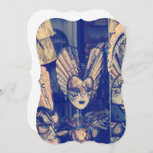 Invitation Masque Carnaval Vénitien Vintage (Devant / Derrière)