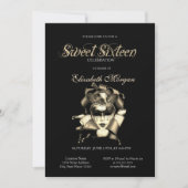 Invitation Masque d'argent Black Sweet 16 (Devant)